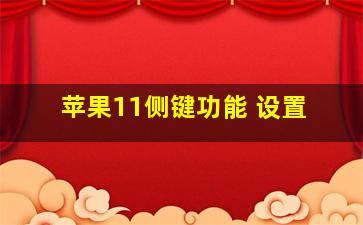 苹果11侧键功能 设置